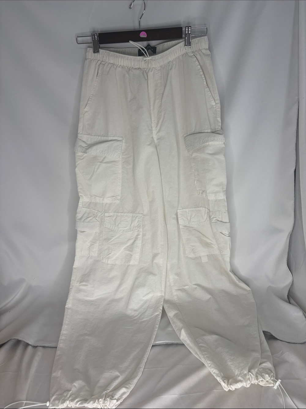 Aeropostale White Cargo Pants with Elastic Hem